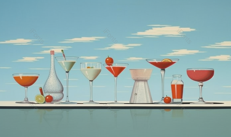 红色各种酒杯饮料摆放的插画背景,插画/手绘图,插画/手绘图库,插画/手绘图下载,插画/手绘